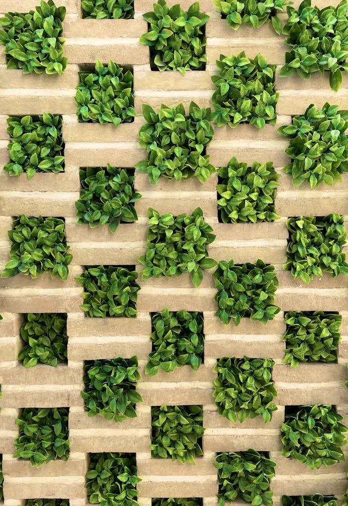 who-we-are A creative vertical garden wall in Isfahan, showcasing lush greenery.