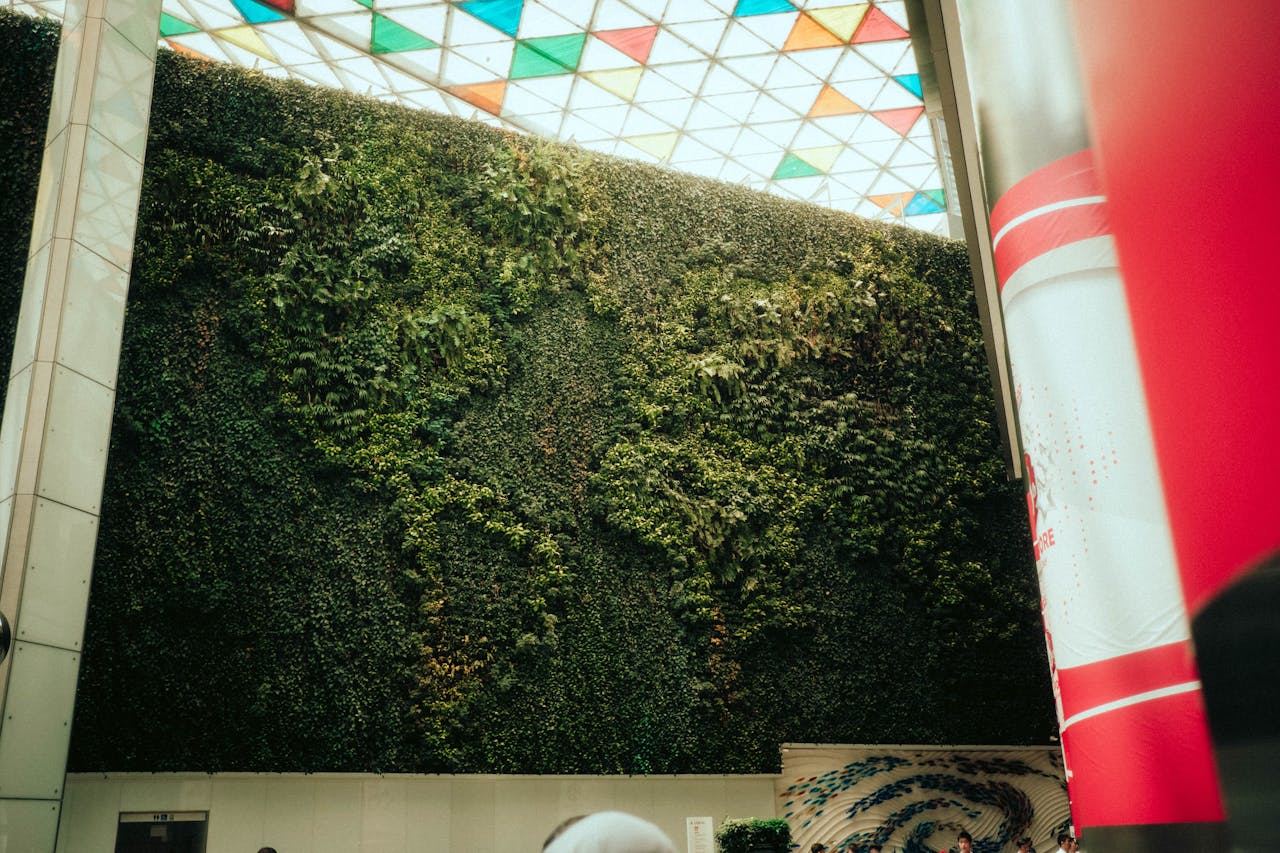 services-04 Lush vertical garden depicting a world map in Singapore's urban architecture.